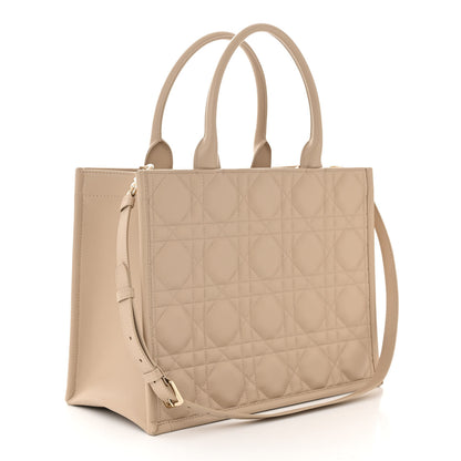 Christian Dior Calfskin Macro Cannage Medium Book Tote Taupe 3 of 10