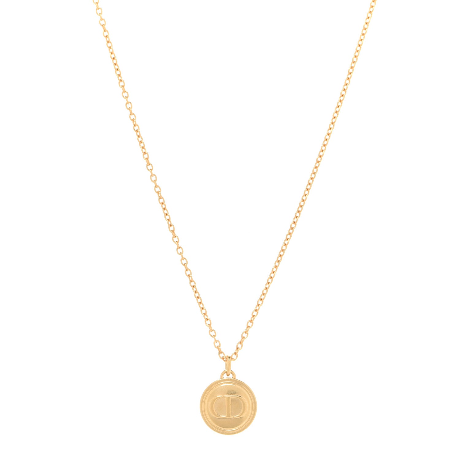 Christian Dior Metal CD Logo Necklace Gold 1 of 6