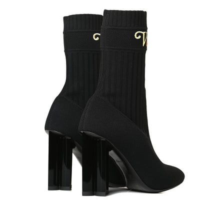 Louis Vuitton Stretch Fabric New Wave Silhouette Ankle Boots 38 Black 3 of 9