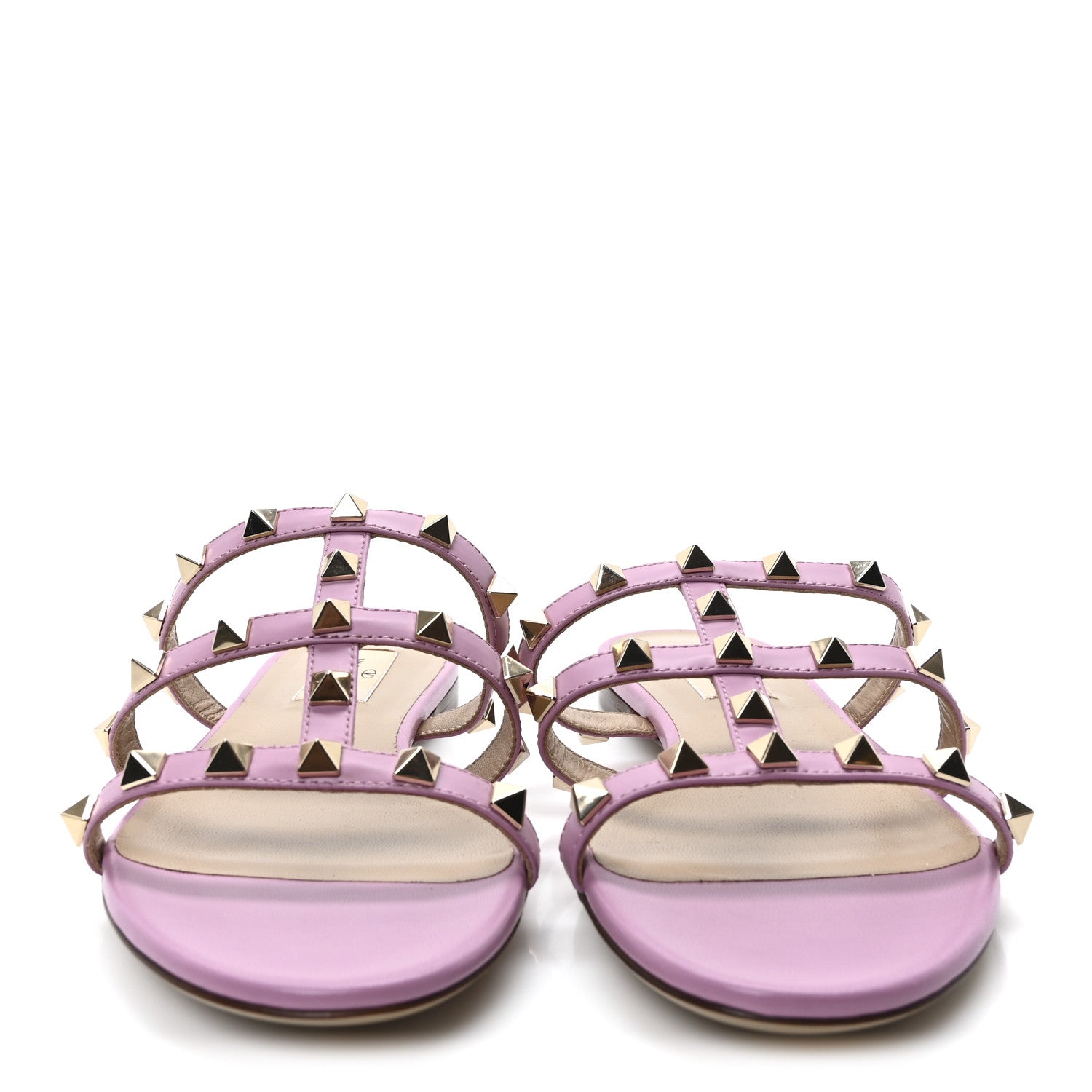 Valentino Garavani Nappa Rockstud Caged Flat Slide Sandals 36 Giacinto 3 of 8