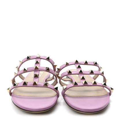 Valentino Garavani Nappa Rockstud Caged Flat Slide Sandals 36 Giacinto 3 of 8