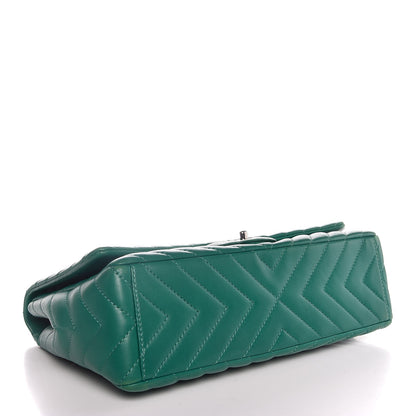 Chanel Lambskin Chevron Quilted Maxi Single Flap Green 5 of 8