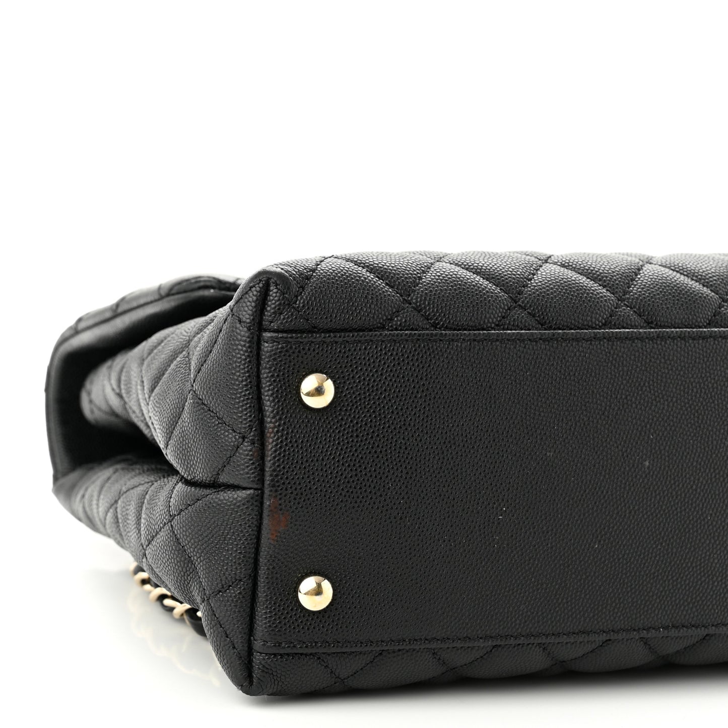 Caviar Quilted Medium Coco Handle Flap Black