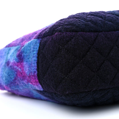 Chanel Wool Tweed CC Tote Purple Black Blue 8 of 9