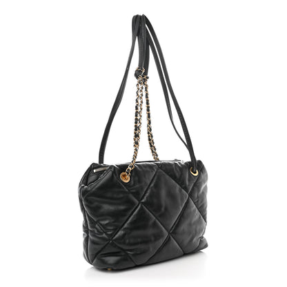 Chanel Lambskin Quilted Medium Bowling Bag Black 5 of 14