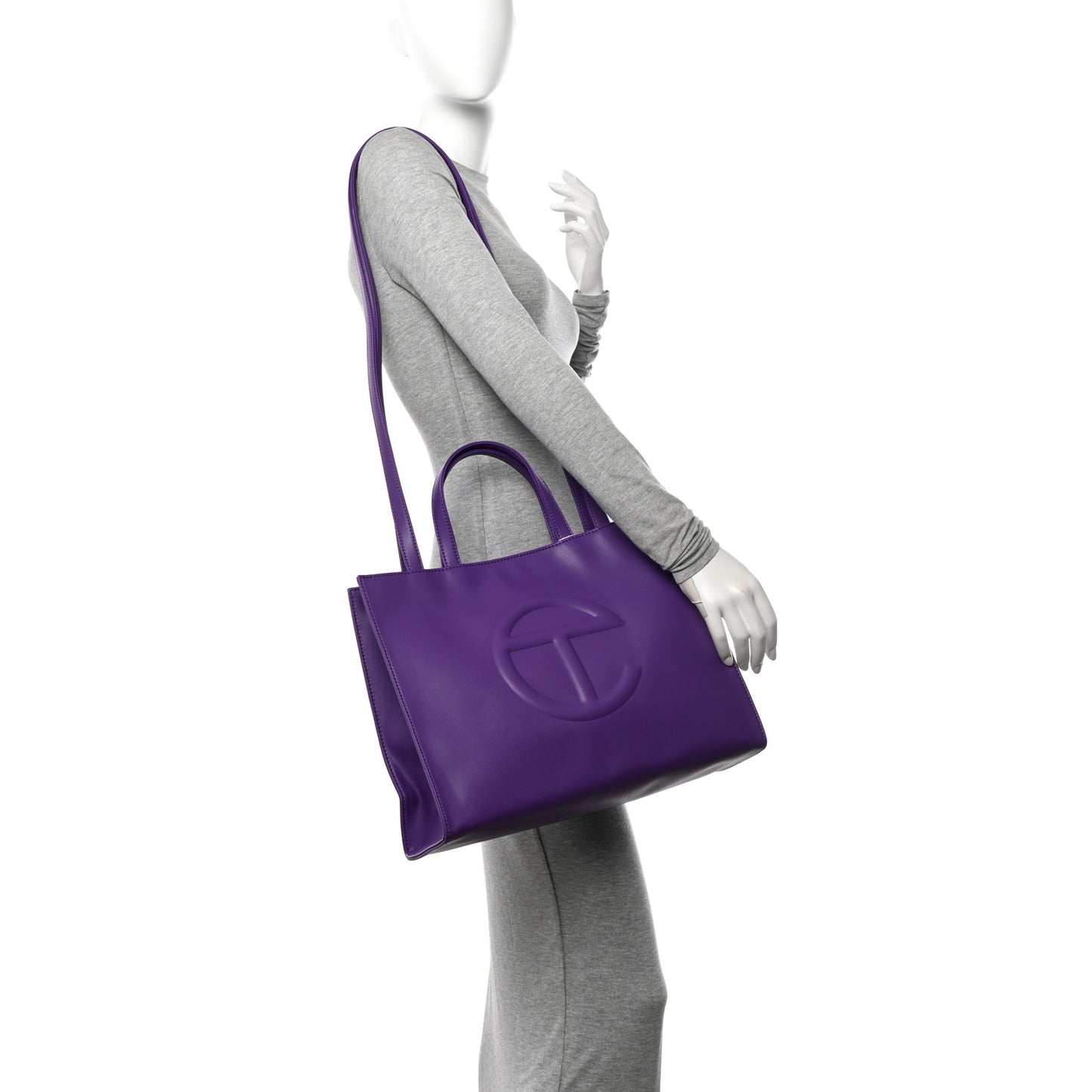 Vegan Leather Medium Shopping Bag Grape