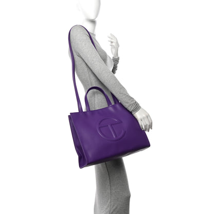 Telfar Vegan Leather Medium Shopping Bag Grape 2 of 10