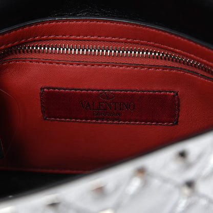 Valentino Garavani Metallic Nappa Medium Rockstud Spike Shoulder Bag Silver 8 of 9