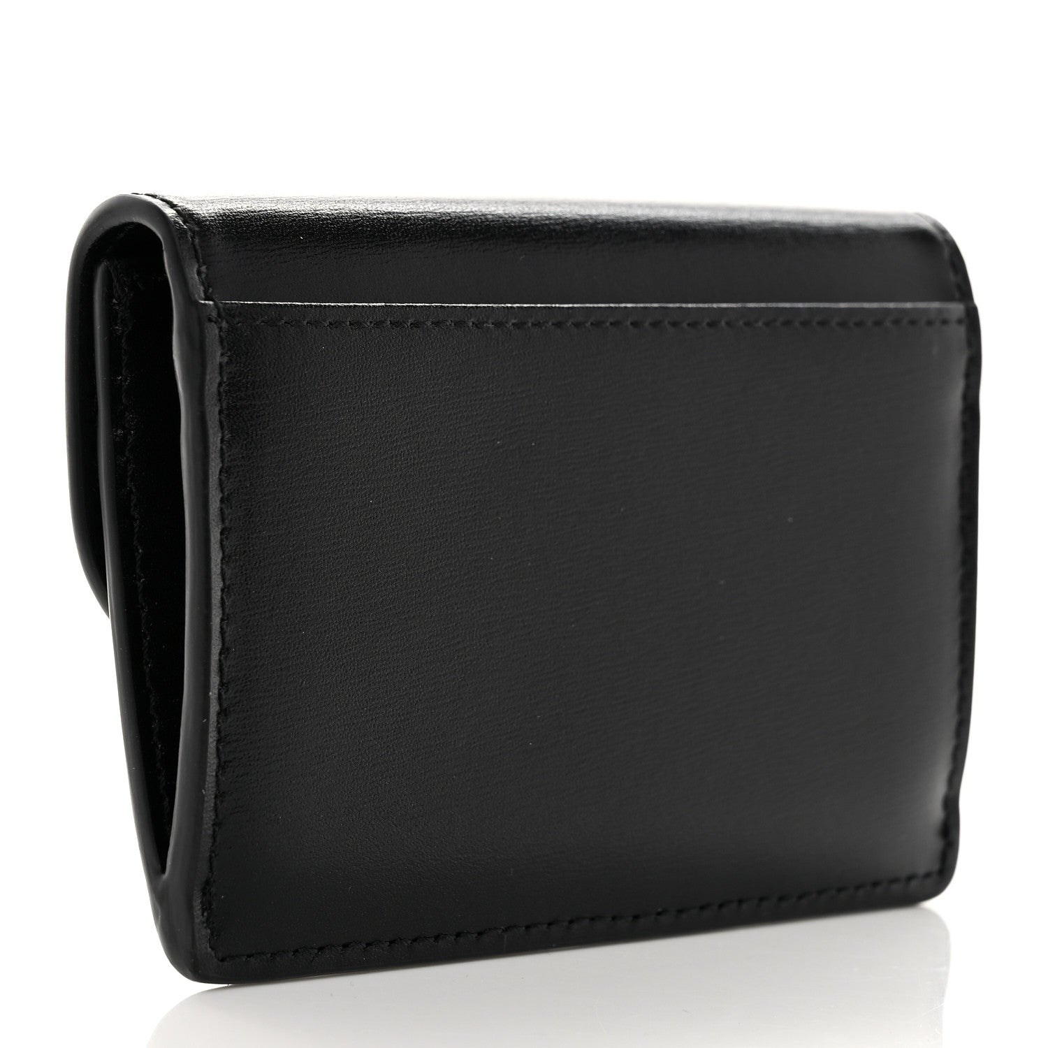 Celine Shiny Calfskin Triomphe Flap Card Holder Black 3 of 9