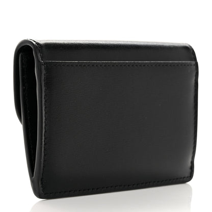 Celine Shiny Calfskin Triomphe Flap Card Holder Black 3 of 9