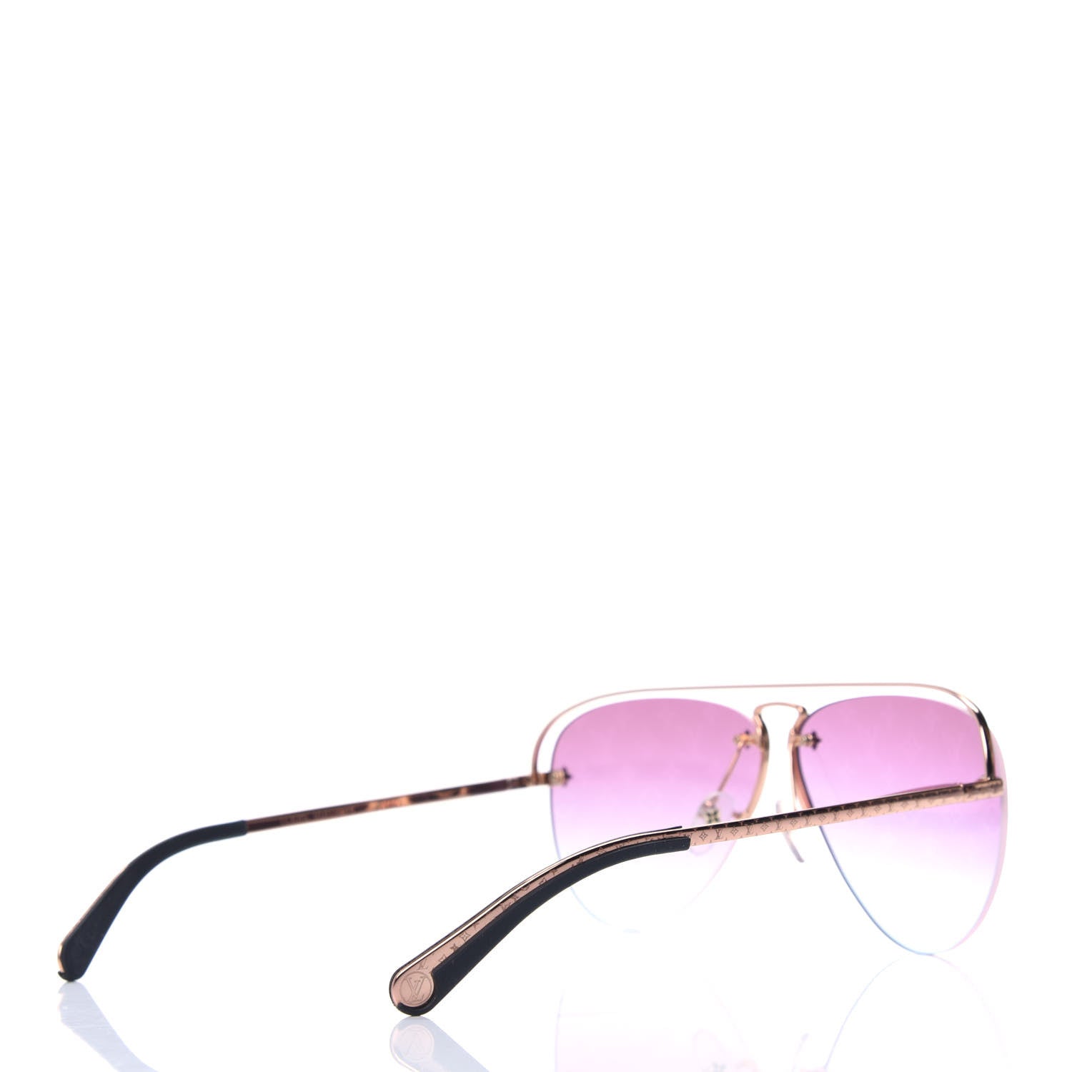 Louis Vuitton Monogram Grease Sunglasses Z1280W Gold 4 of 4