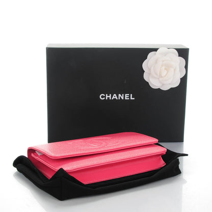 Chanel Caviar Timeless CC Wallet On Chain WOC Pink 4 of 8