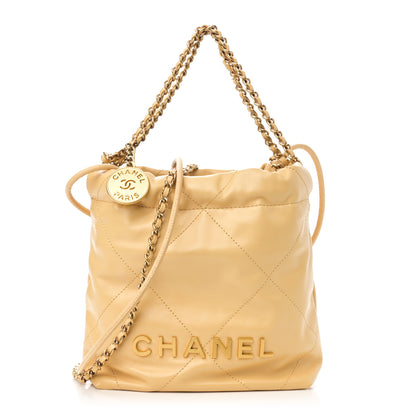 Chanel Shiny Calfskin Quilted Mini Chanel 22 Yellow 1 of 11