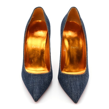Christian Louboutin Denim Jazz Calf So Kate 120 Pumps 39.5 Blue 2 of 10
