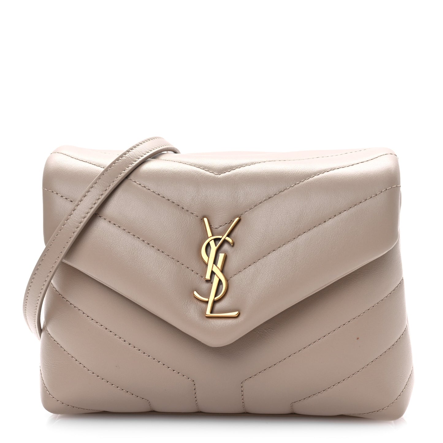 Calfskin Y Quilted Monogram Toy Loulou Crossbody Bag Dark Beige