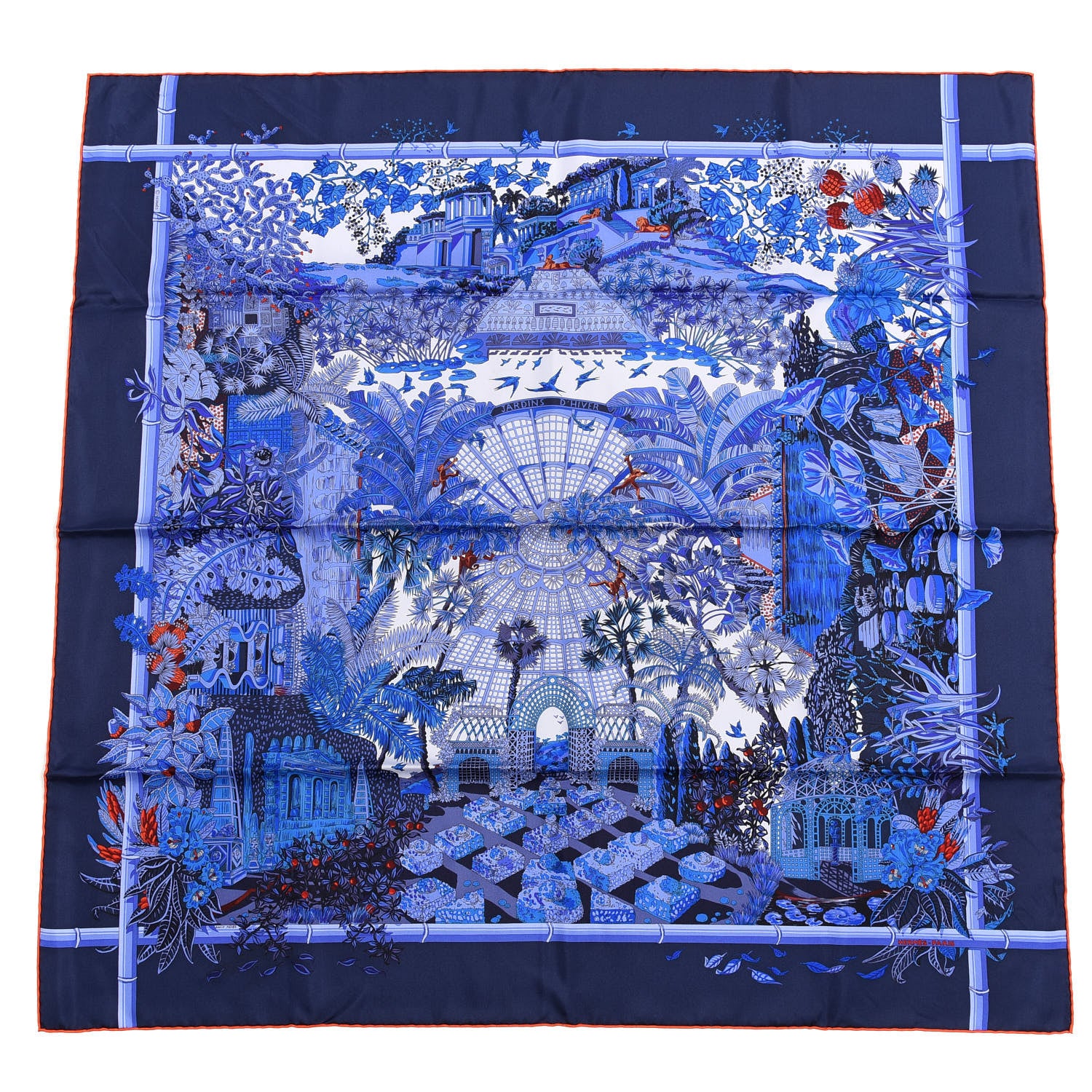 Hermes Silk Jardins D’hiver Scarf 90 1 of 5