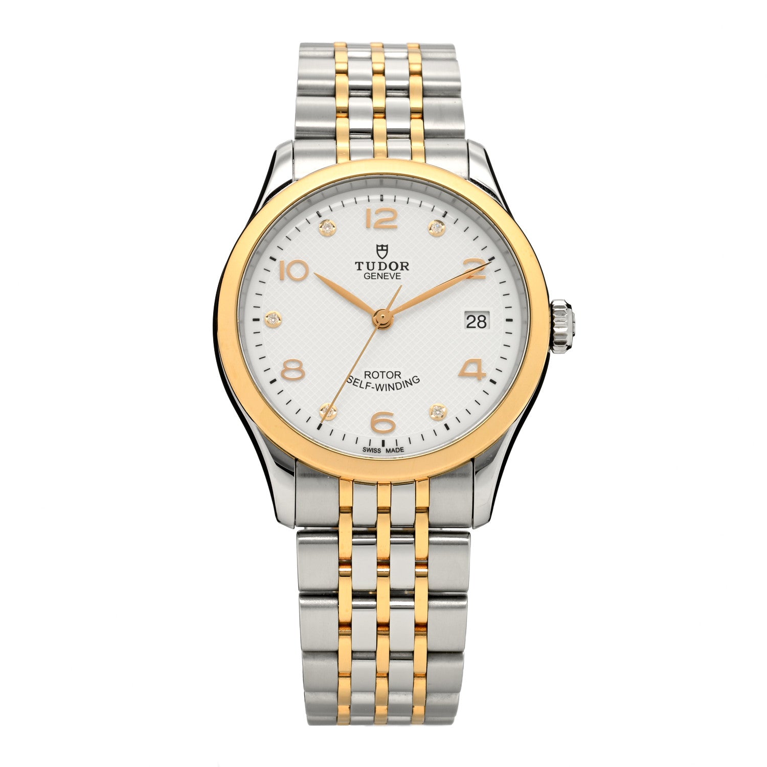 TUDOR Stainless Steel 18K Rose Gold Diamond 36mm 1926 Automatic Watch White 91451 1 of 5