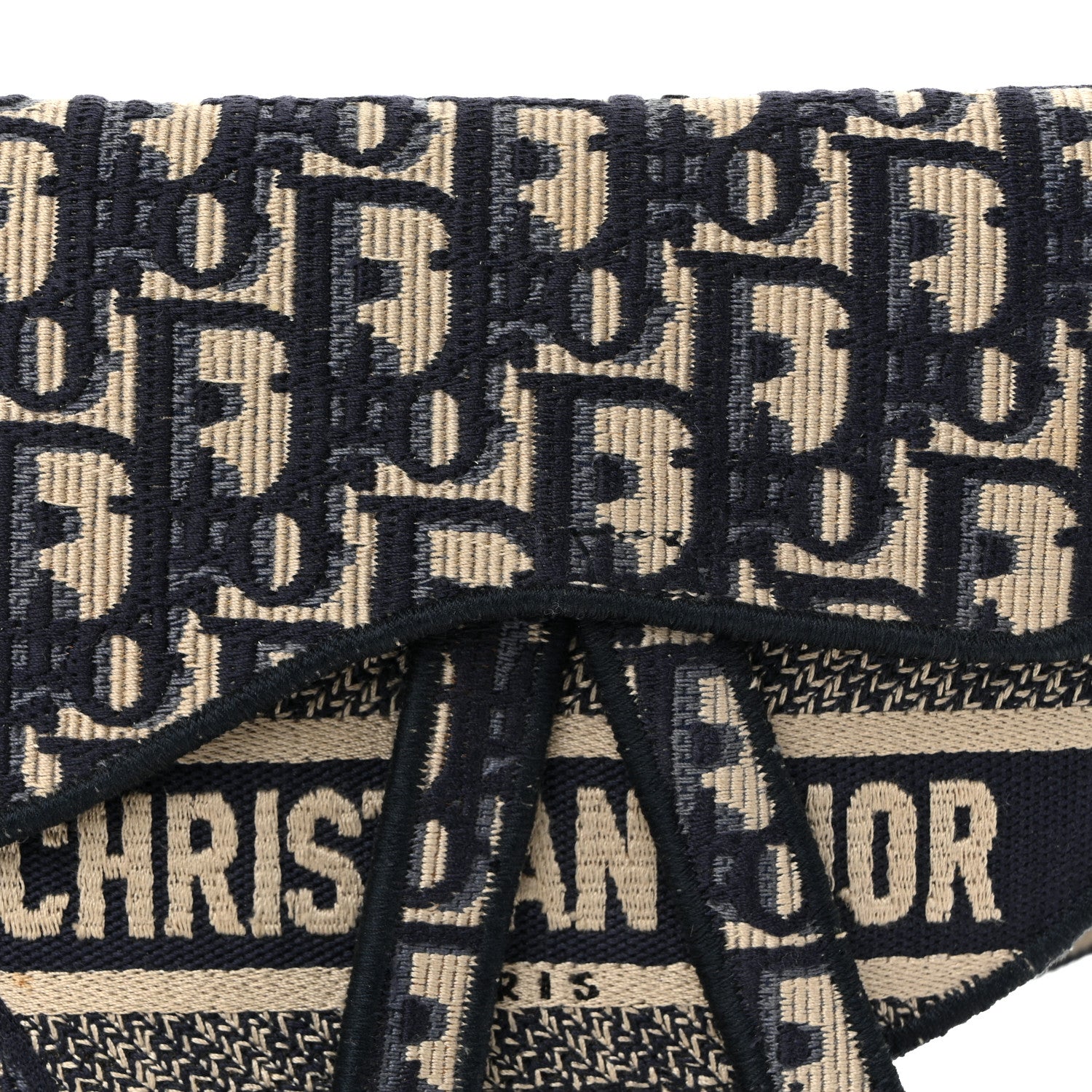 Christian Dior Oblique Embroidered Saddle Belt Pouch Blue 8 of 10