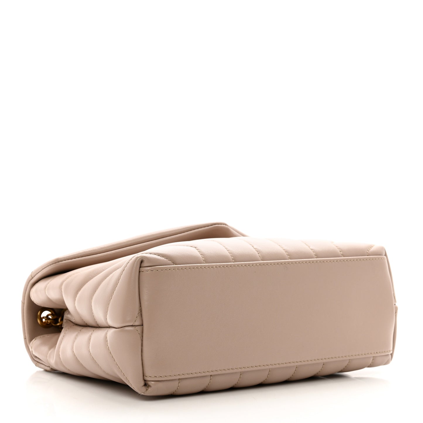 Calfskin Y Quilted Monogram Small Loulou Chain Satchel Light Natural
