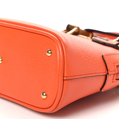 Gucci Textured Dollar Calfskin Mini Diana Dome Tote Bag Deep Orange Spicy Cyclamin 10 of 11
