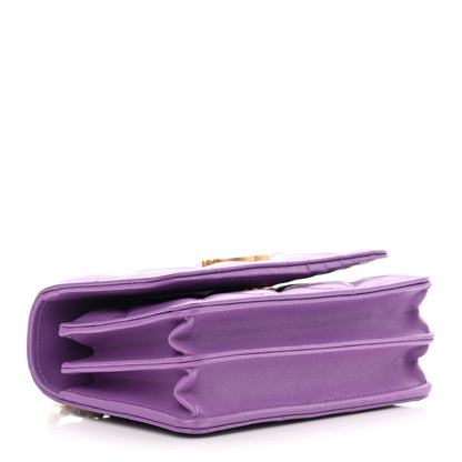Chanel Lambskin Enamel Quilted Pending CC Clutch With Chain Purple 4 of 14