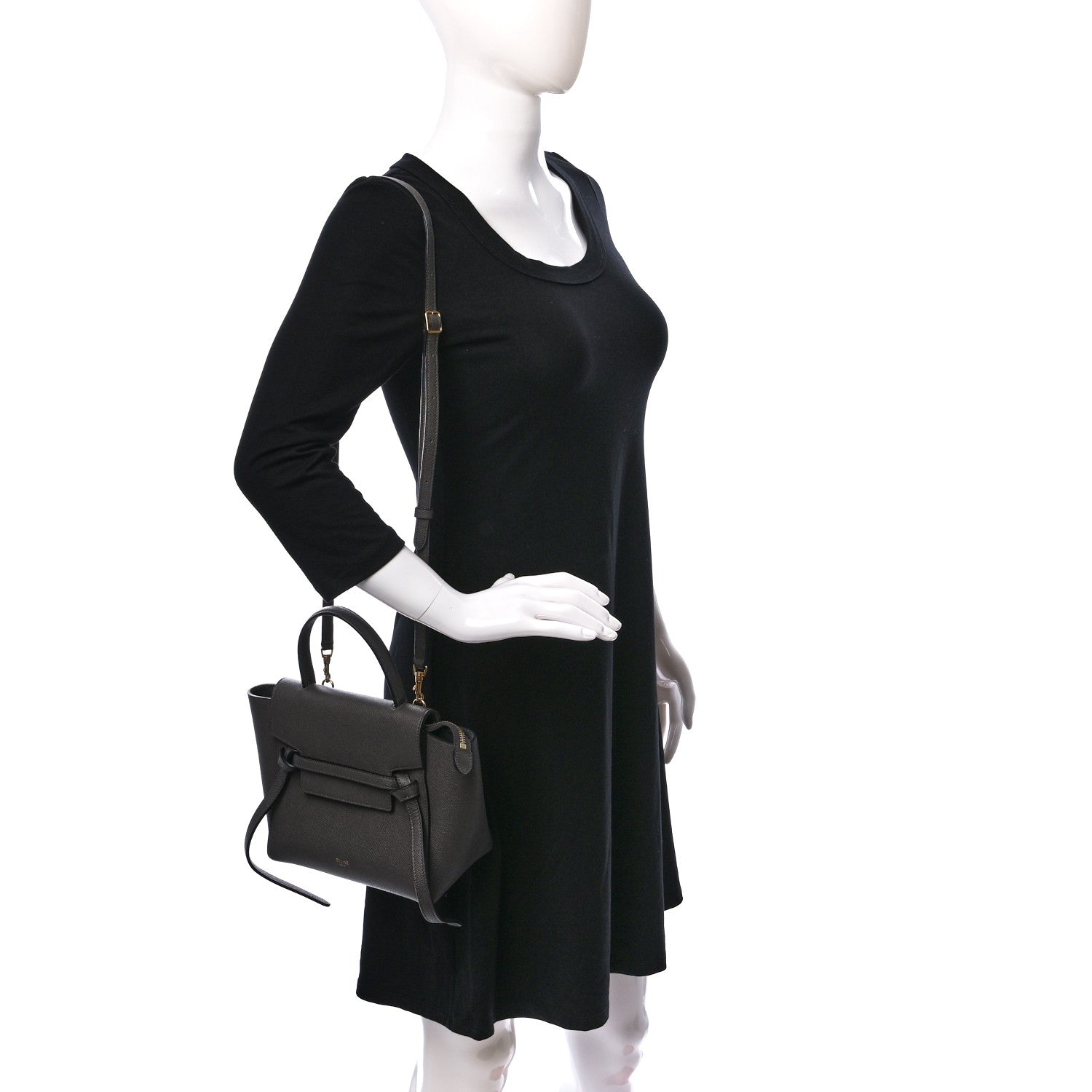 Celine Grained Calfskin Nano Belt Bag Grey 2 of 9