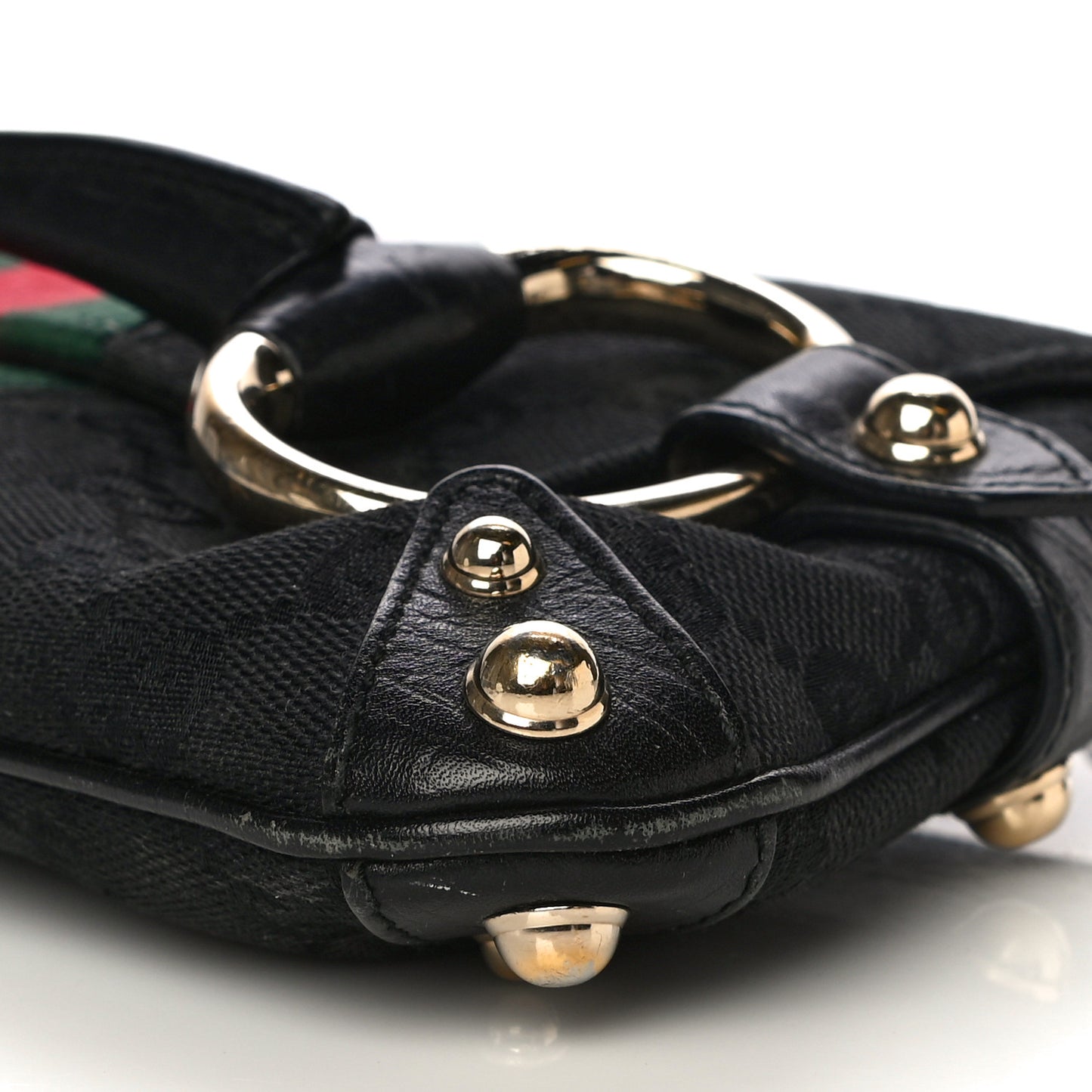 Monogram Web Horsebit Chain Clutch Black