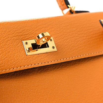 Hermes Chevre Mysore Mini Kelly Sellier 20 Jaune D'or 11 of 11