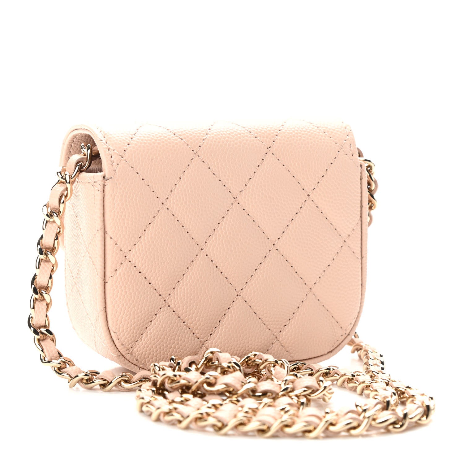 Chanel Caviar Quilted Mini Clutch With Chain Light Beige 3 of 12