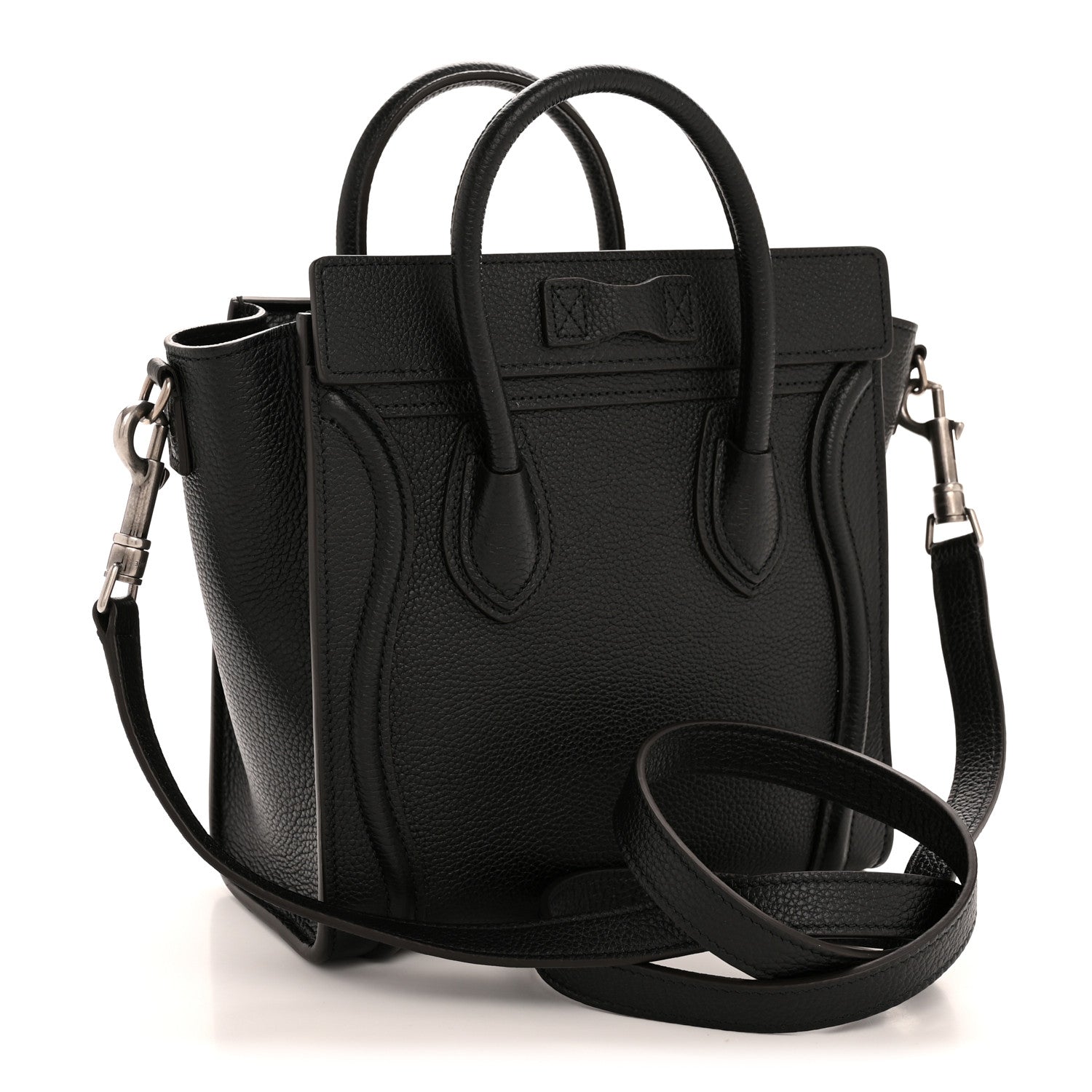 Celine Drummed Calfskin Nano Luggage Black 3 of 11