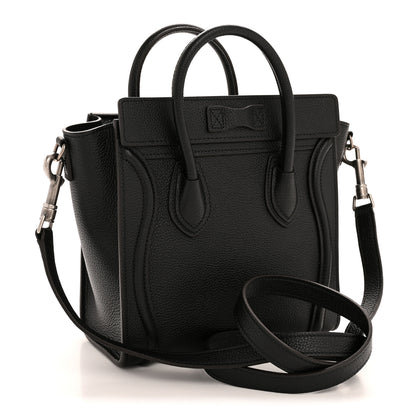 Celine Drummed Calfskin Nano Luggage Black 3 of 11