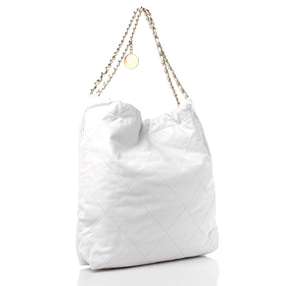 Chanel Shiny Calfskin Quilted Large Chanel 22 White 4 of 12