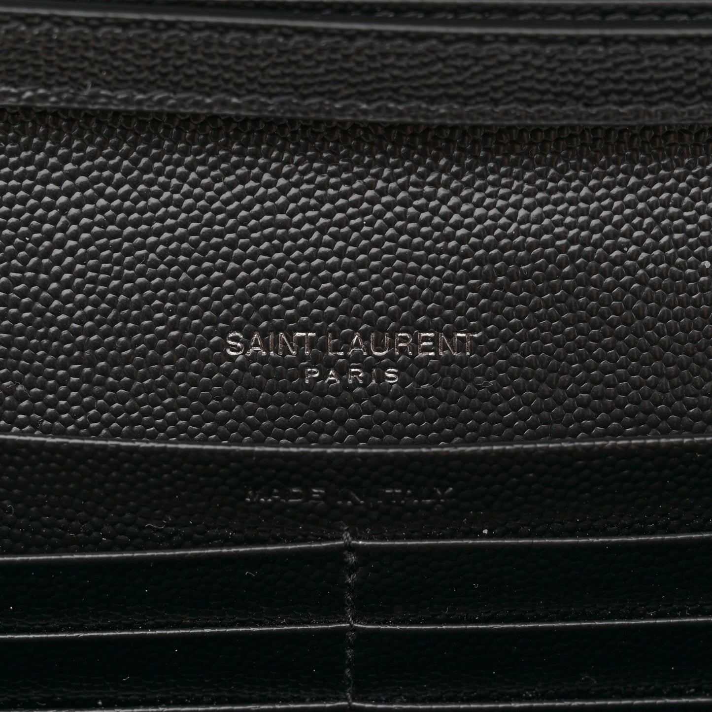 Grain De Poudre Matelasse Chevron Monogram Monochrome Chain Wallet Black