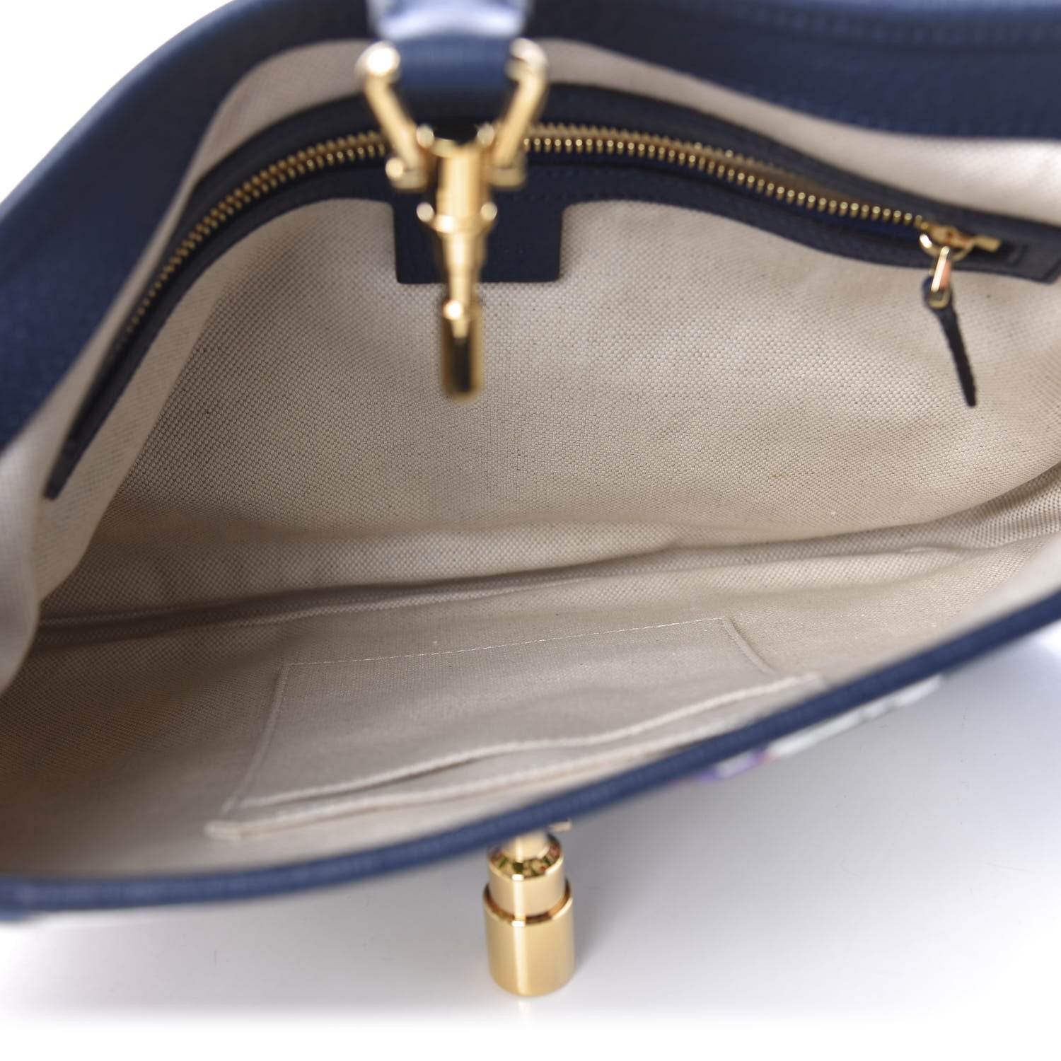 Gucci Canvas Flora Medium Jackie Hobo Blue Agata 5 of 11