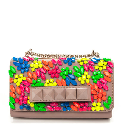 Valentino Garavani Nappa Crystal Va Va Voom Shoulder Bag Poudre 1 of 9