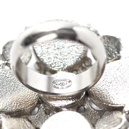 Chanel Crystal Pearl Stars CC Ring Ruthenium 5 of 5