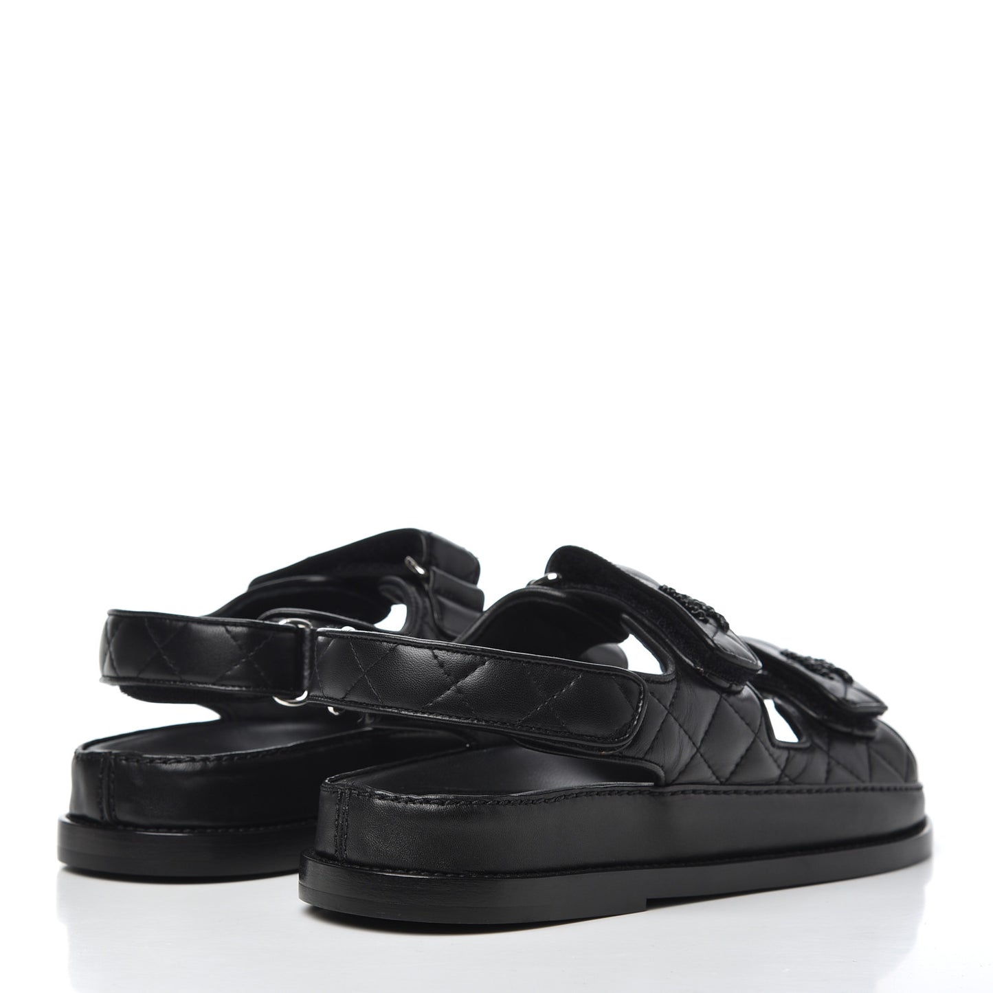 Lambskin Velcro Dad Sandals 36.5 Black