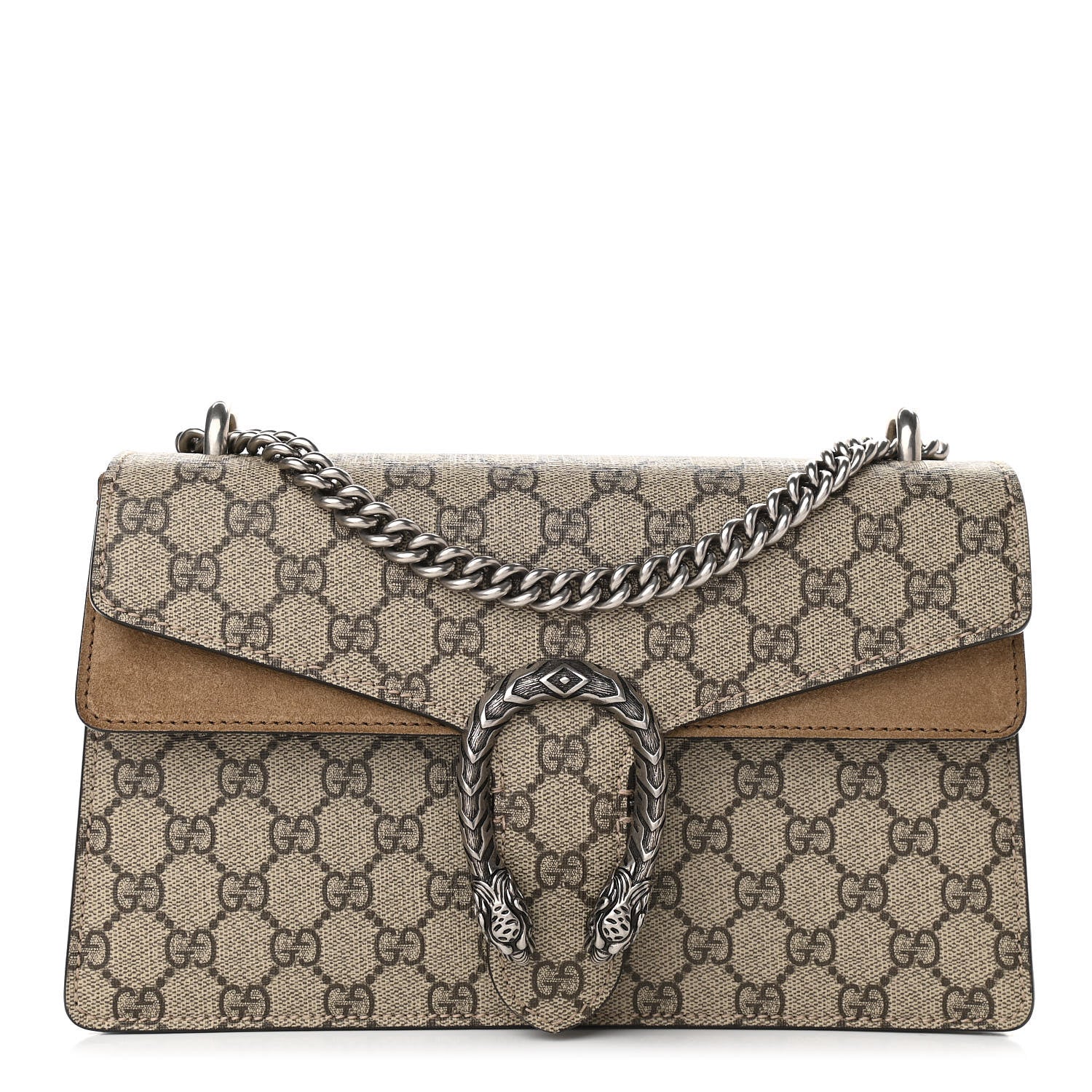 Gucci GG Supreme Monogram Small Dionysus Shoulder Bag Taupe 1 of 10