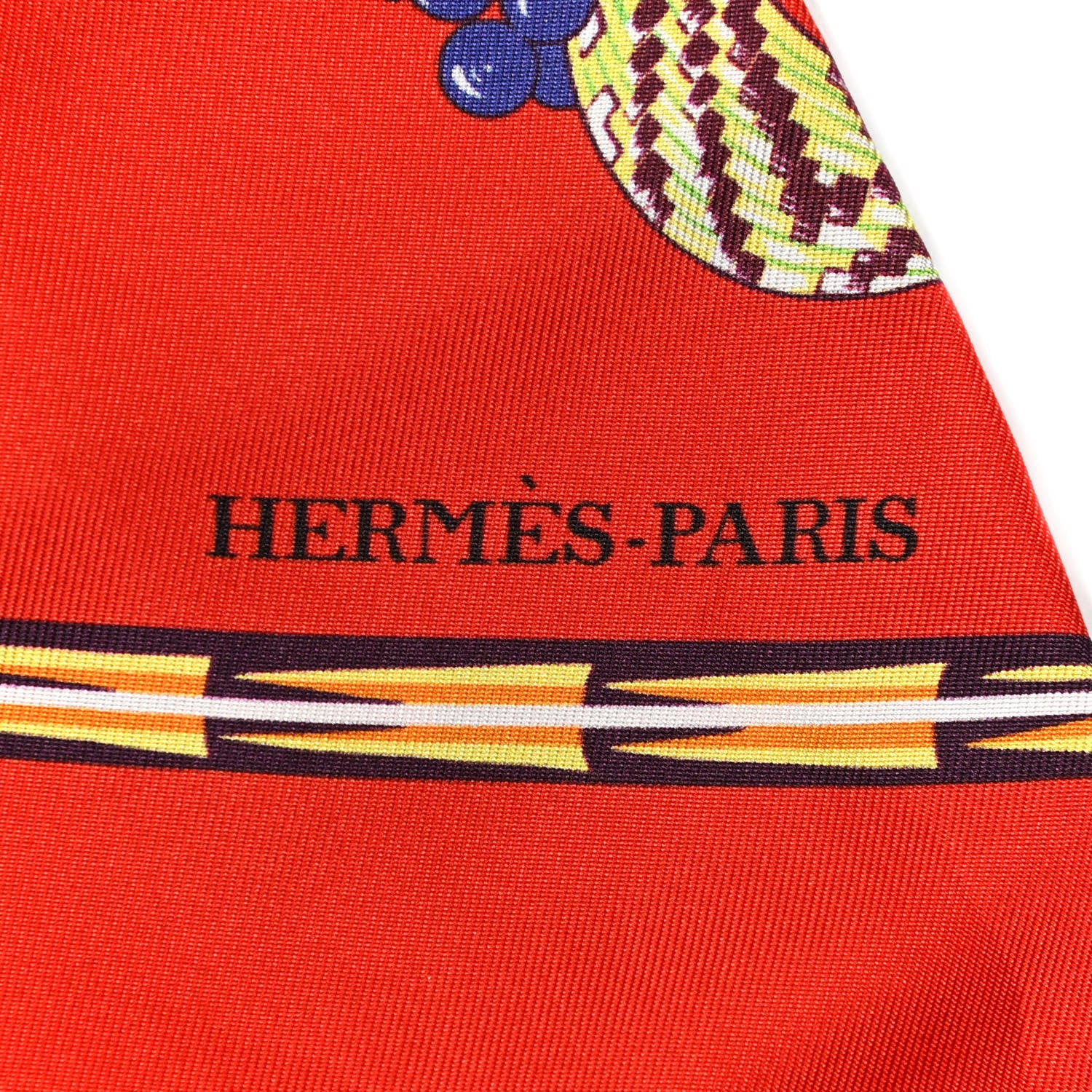 Hermes Silk Brazil Maxi Twilly Rouge Vif Violet Vert 5 of 5