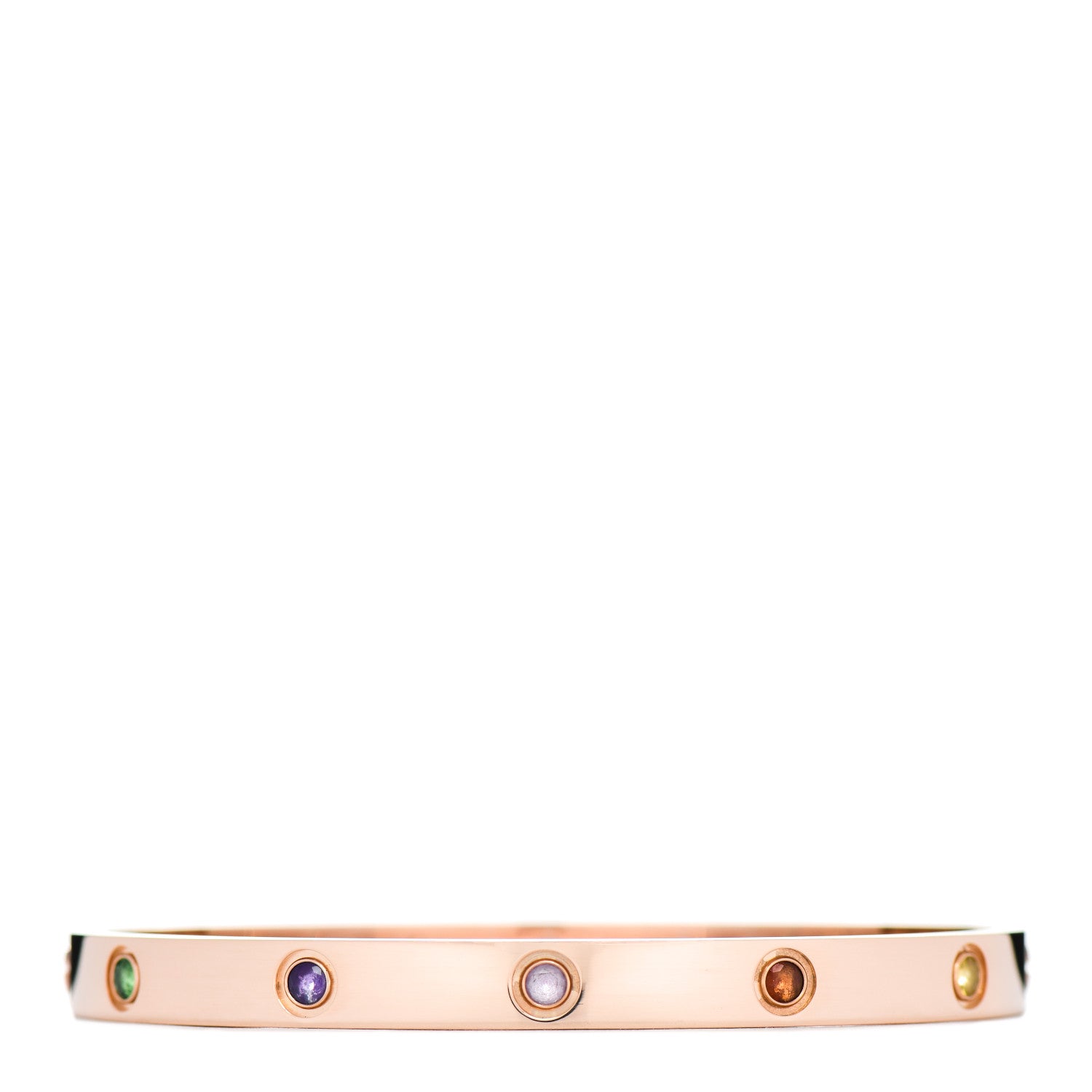 Cartier 18K Pink Gold Sapphire Garnet Amethyst LOVE Bracelet 19 1 of 5