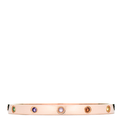 Cartier 18K Pink Gold Sapphire Garnet Amethyst LOVE Bracelet 19 1 of 5