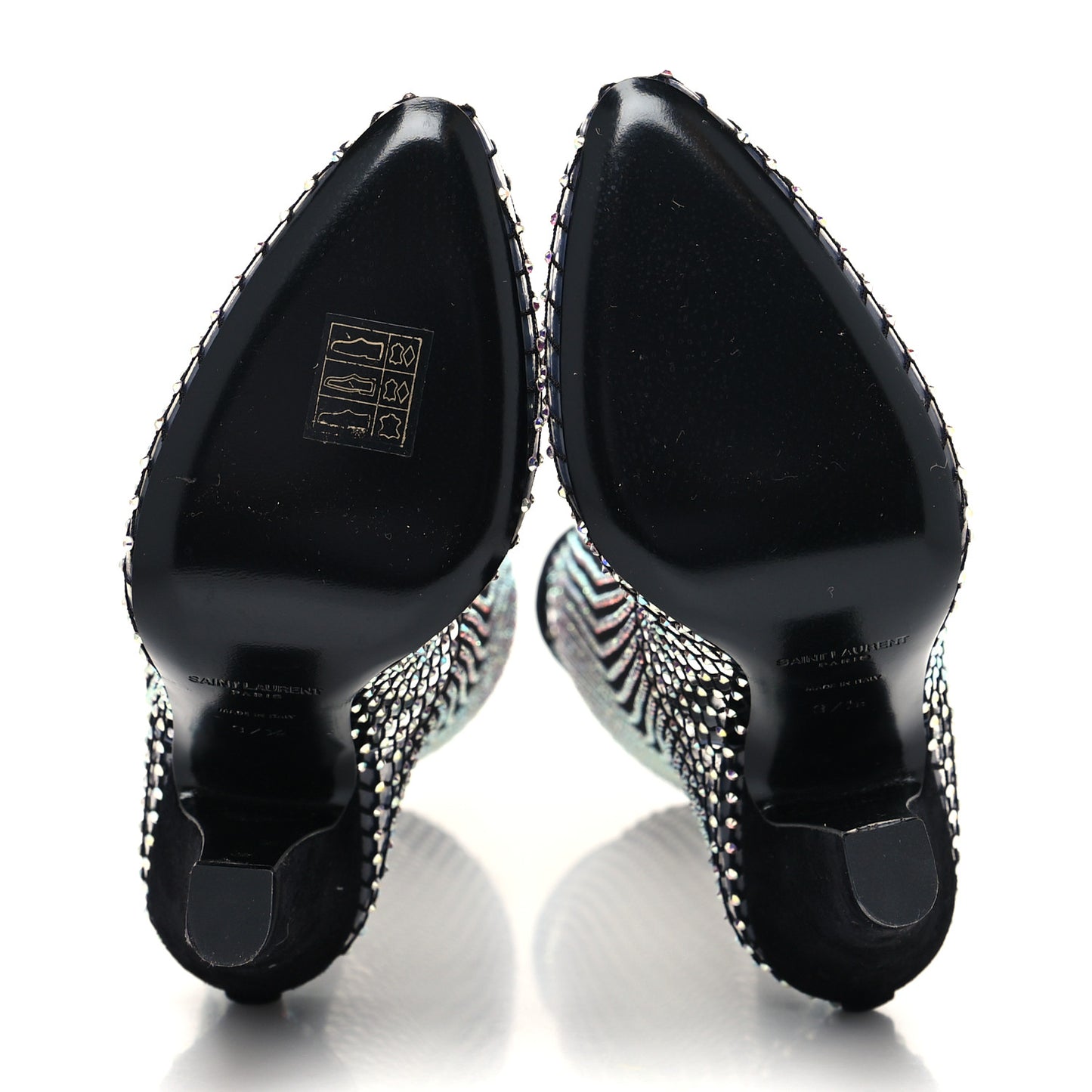 Mesh Crystal 68 Knee High Boots 37.5 Black