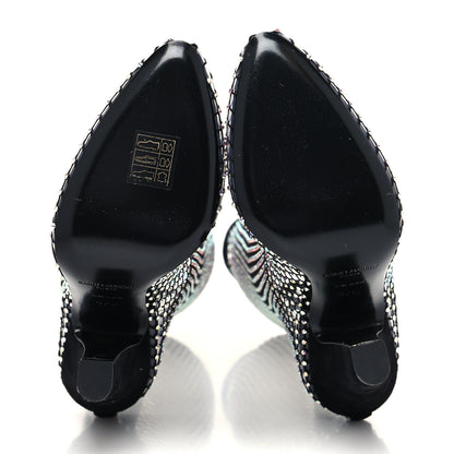 Saint Laurent Mesh Crystal 68 Knee High Boots 37.5 Black 5 of 8