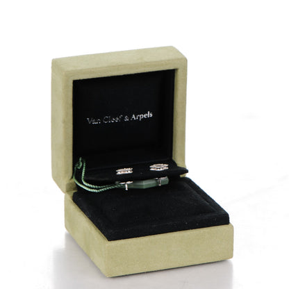 Van Cleef & Arpels 18K White Gold Mother of Pearl Sweet Alhambra Earrings 7 of 7