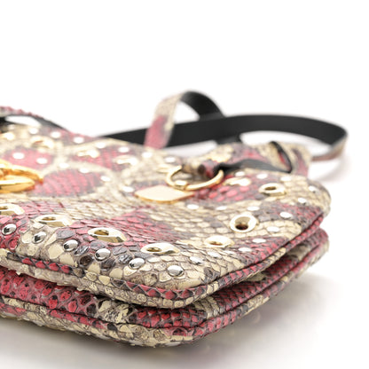 Gucci Snakeskin Large Arli Top Handle Bag Pink Beige 11 of 12