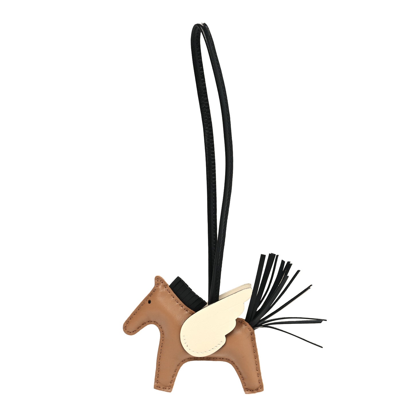 Milo Lambskin Grigri Rodeo Pegase Horse Bag Charm PM Chai Black Nata