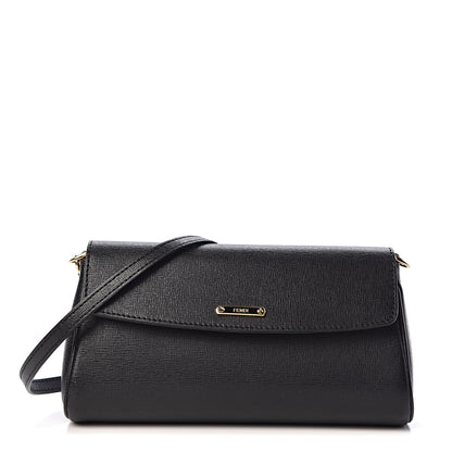 Fendi Vitello Elite Flap Crossbody Bag Black 1 of 11