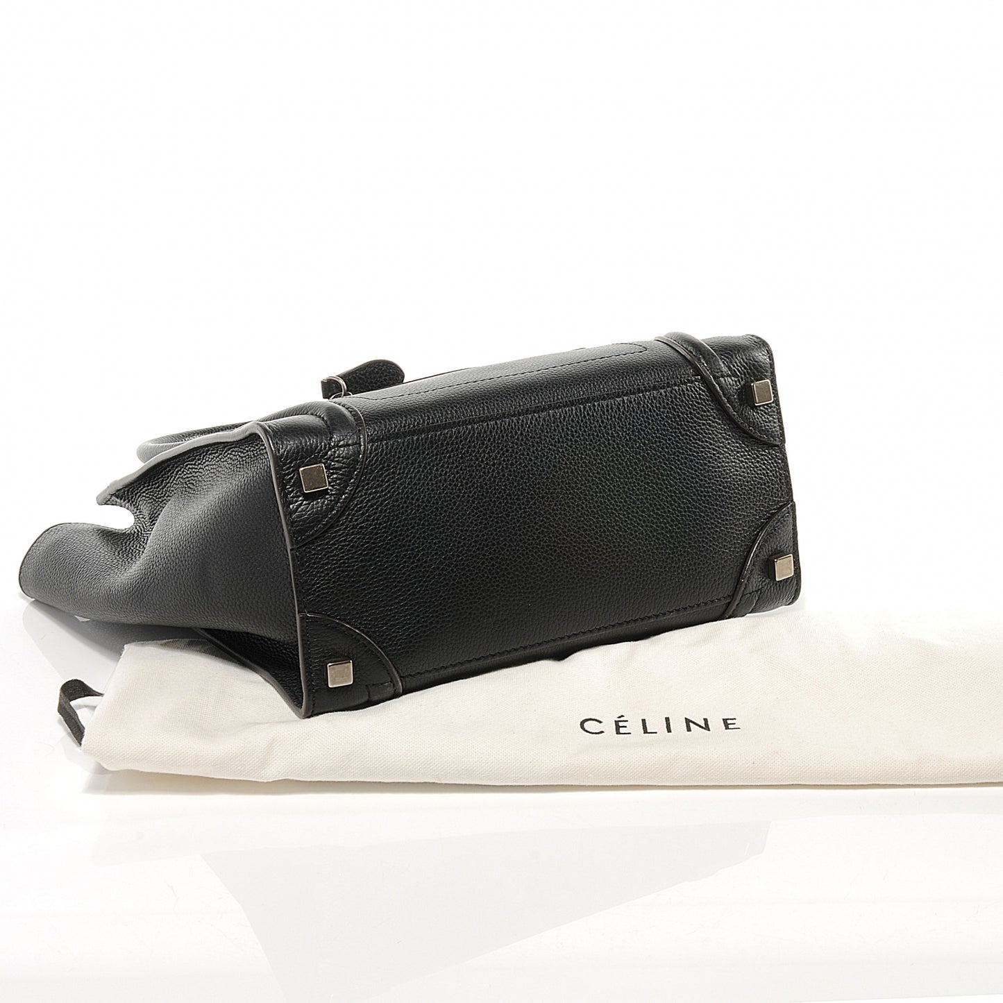 Drummed Leather Micro Luggage Bag Black