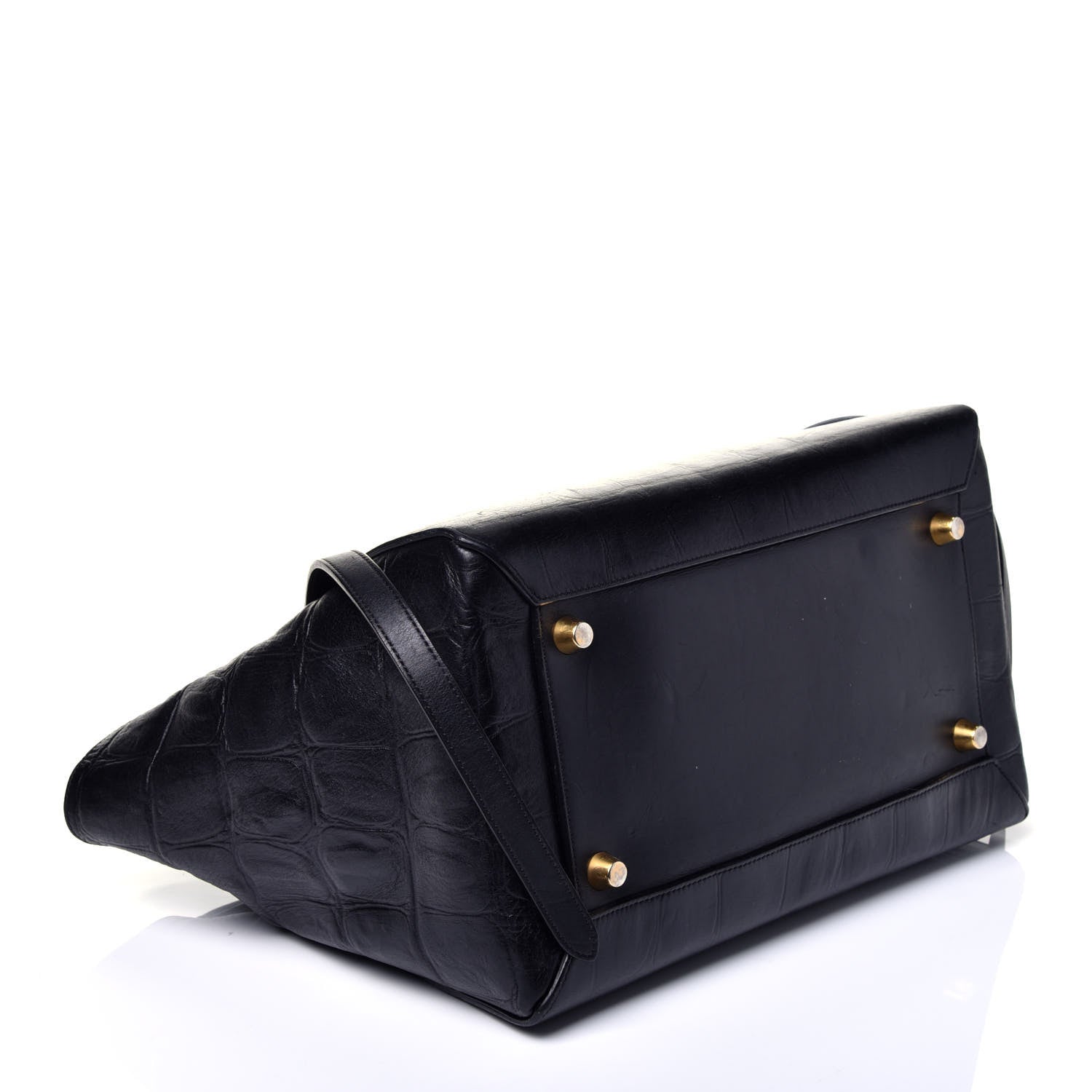 Celine Calfskin Crocodile Embossed Small Belt Bag Navy 4 of 9