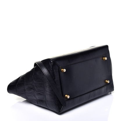 Celine Calfskin Crocodile Embossed Small Belt Bag Navy 4 of 9